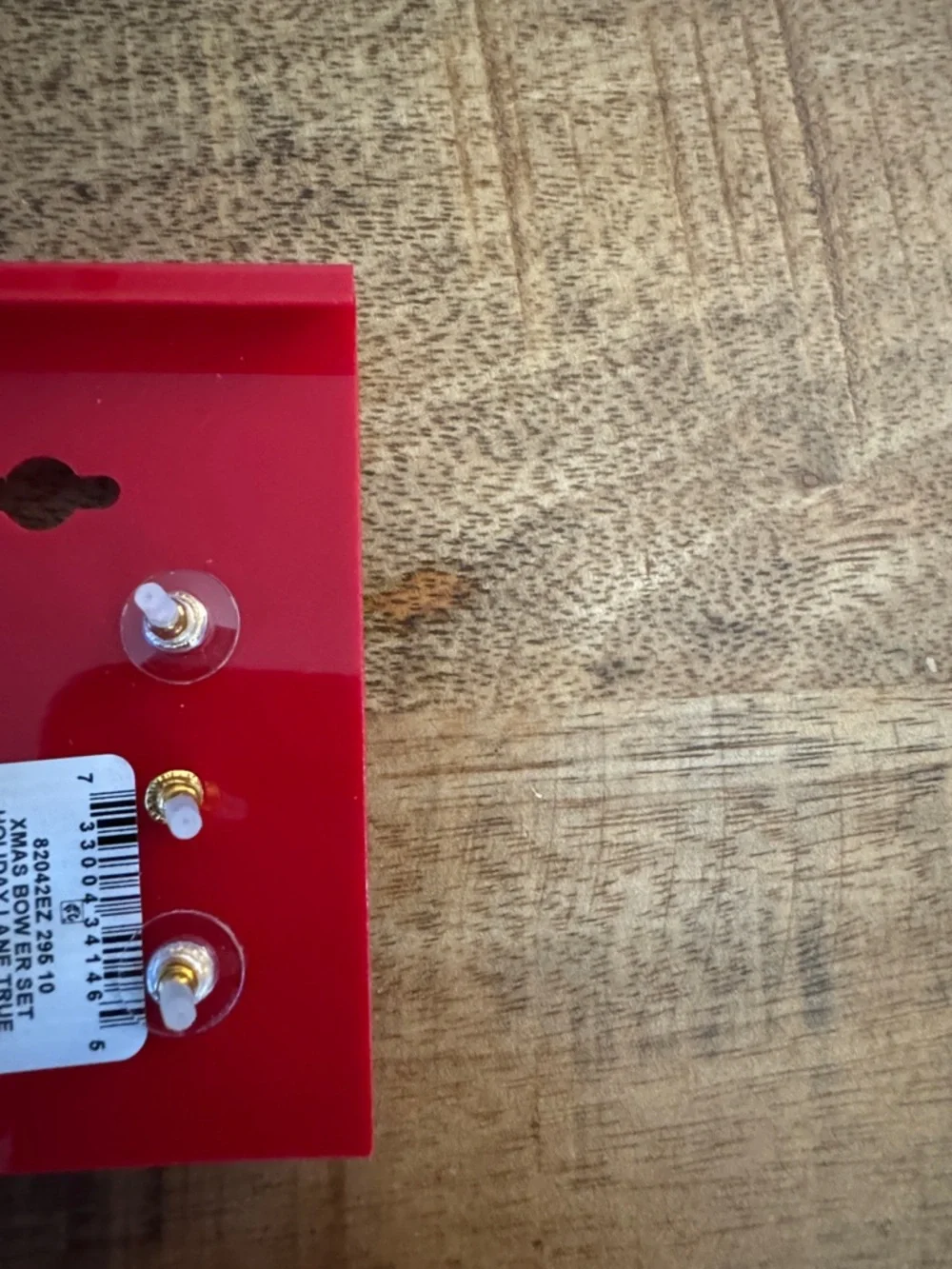 Holiday Lane by Macys Red, Gold & Green Gift Bow earrings studs 3 pack NEW NWT